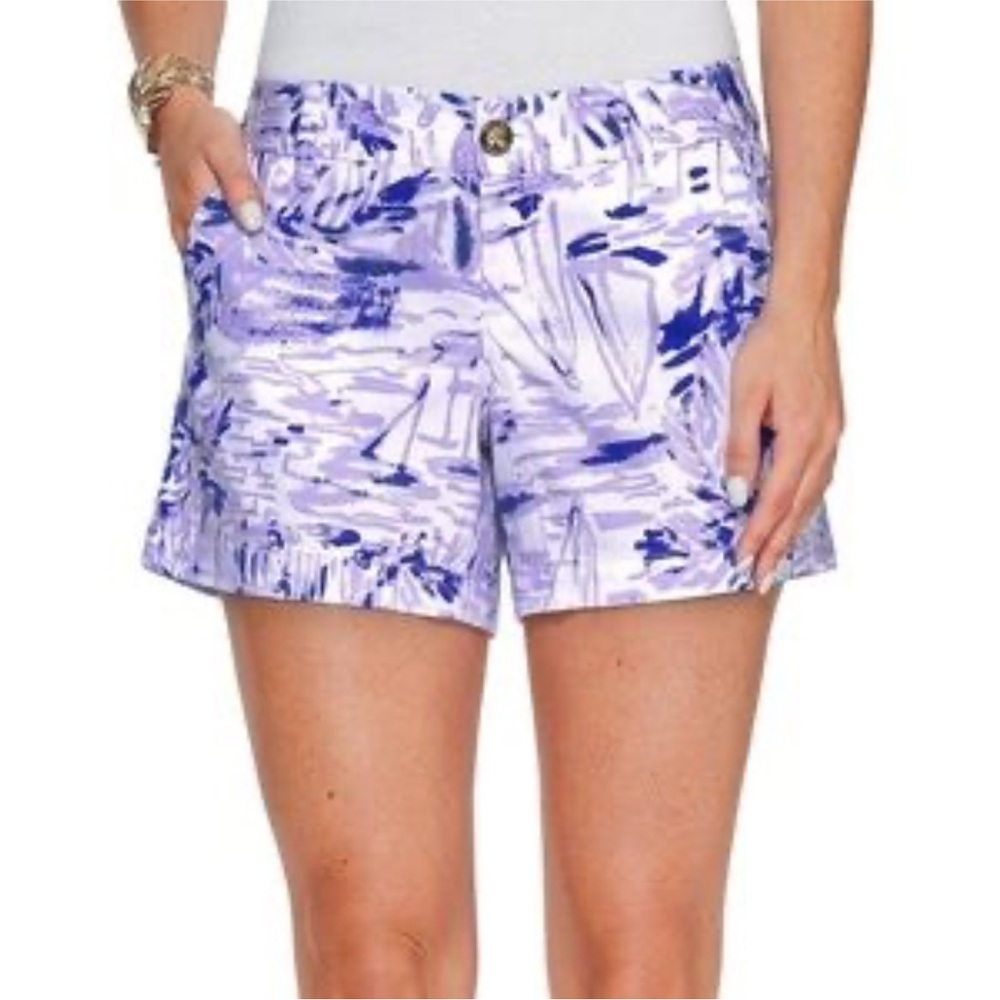 Lilly Pulitzer Callahan Shorts Rock the‎ Dock Lilac Purple Boat Preppy H18